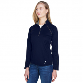 North End 78187 Ladies Radar 1/4-Zip Performance Long Sleeve Top - Classic Navy