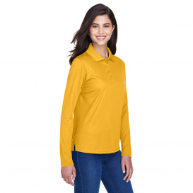 Core 365 78192 Ladies Pinnacle Performance Long Sleeve Pique Polo - Campus Gold