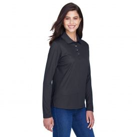 Core 365 78192 Ladies Pinnacle Performance Long Sleeve Pique Polo - Carbon