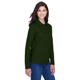 Core 365 78192 Ladies Pinnacle Performance Long Sleeve Pique Polo - Forest