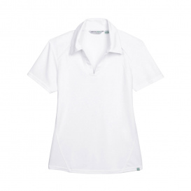 North End 78632 Ladies Recycled Polyester Performance Pique Polo - White