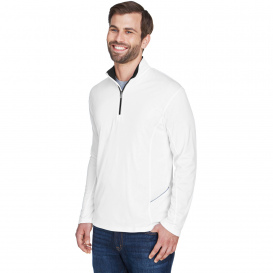 UltraClub 8230 Men\'s Cool & Dry Sport Quarter-Zip Pullover - White