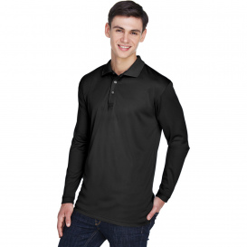 UltraClub 8405LS Men\'s Cool & Dry Sport Long-Sleeve Polo - Black