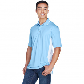 UltraClub 8406 Men\'s Cool & Dry Sport Two-Tone Polo - Columbia Blue/White