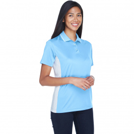 UltraClub 8406L Ladies Cool & Dry Sport Two-Tone Polo - Columbia Blue/White