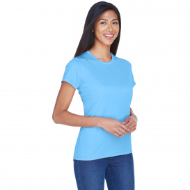 UltraClub 8420L Ladies Cool & Dry Performance Interlock T-Shirt - Columbia Blue