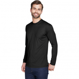 UltraClub 8422 Men\'s Cool & Dry Sport Long-Sleeve Performance Interlock T-Shirt - Black