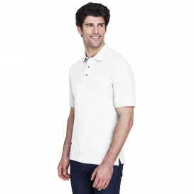 UltraClub 8535 Men\'s Classic Pique Polo - White