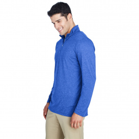 UltraClub 8618 Men\'s Cool & Dry Heathered Performance 1/4-Zip - Royal Heather