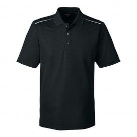 Core 365 88181R Men\'s Radiant Performance Pique Polo with Reflective Piping - Black