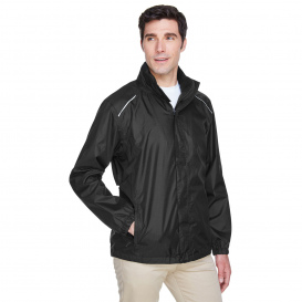 Core 365 88185 Men\'s Climate Seam-Sealed Lightweight Variegated Ripstop Jacket - Black