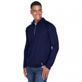 North End 88187 Men\'s Radar Quarter-Zip Performance Long Sleeve Top - Classic Navy