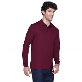 Core 365 88192 Men's Pinnacle Performance Long-Sleeve Pique Polo - Burgundy