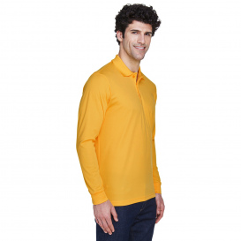 Core 365 88192 Men\'s Pinnacle Performance Long-Sleeve Pique Polo - Campus Gold