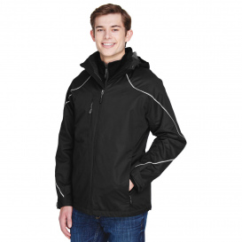 North End 88196 Men\'s Angle 3-in-1 Jacket with Bonded Fleece Liner - Black