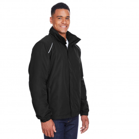 Core 365 88224T Men's Tall Profile Fleece-Lined All-Season Jacket - Black
