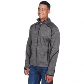 North End 88697 Men\'s Flux Melange Bonded Fleece Jacket - Carbon/Black