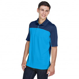 Core 365 CE101 Men\'s Balance Colorblock Performance Pique Polo - Electric Blue/Classic Navy