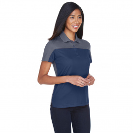 Core 365 CE101W Ladies Balance Colorblock Performance Pique Polo - Classic Navy/Carbon