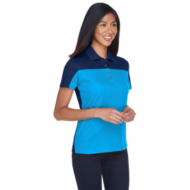 Core 365 CE101W Ladies Balance Colorblock Performance Pique Polo - Electric Blue/Classic Navy