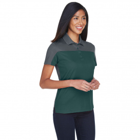 Core 365 CE101W Ladies Balance Colorblock Performance Pique Polo - Forest/Carbon