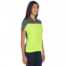 Core 365 CE101W Ladies Balance Colorblock Performance Pique Polo - Safety Yellow/Carbon