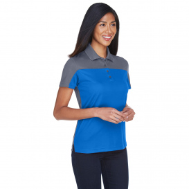Core 365 CE101W Ladies Balance Colorblock Performance Pique Polo - True Royal/Carbon