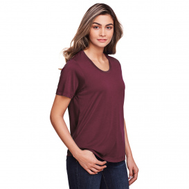 Core 365 CE111W Ladies Fusion ChromaSoft Performance T-Shirt - Burgundy