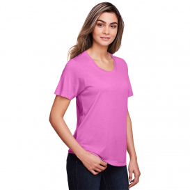 Core 365 CE111W Ladies Fusion ChromaSoft Performance T-Shirt - Charity Pink