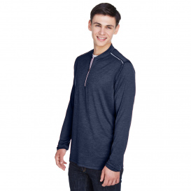 Core 365 CE401T Men\'s Tall Kinetic Performance Quarter-Zip - Classic Navy Heath/Carbon