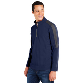 Core 365 CE404 Market Snag Protect Mesh Colorblock Quarter-Zip - Classic Navy/Carbon