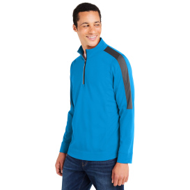 Core 365 CE404 Market Snag Protect Mesh Colorblock Quarter-Zip - Electric Blue/Carbon