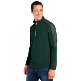 Core 365 CE404 Market Snag Protect Mesh Colorblock Quarter-Zip - Forest/Carbon
