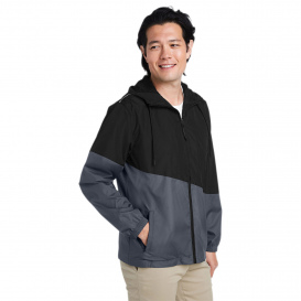 Core 365 CE710 Unisex Techno Lite Colorblock Windbreaker - Black/Carbon