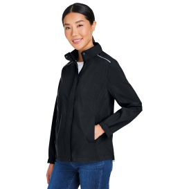 Core 365 CE712W Ladies Packable Rain Jacket - Black