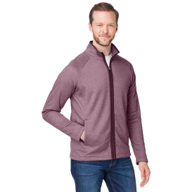 Core 365 CE72 Venture Heathered Stripe Full-Zip - Burgundy/White