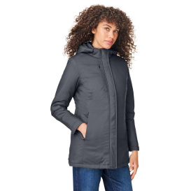 Core 365 CE725W Ladies Inspire 3-in-1 Jacket with Insulated Liner - Carbon/Black
