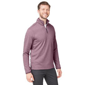 Core 365 CE73 Venture Heathered Stripe Quarter-Zip - Burgundy/White