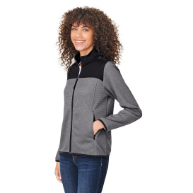 Core 365 CE74W Ladies Venture Heathered Stripe Hybrid Jacket - Black/White