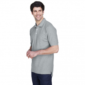 Devon & Jones D100 Men\'s Pima Pique Short Sleeve Polo - Grey Heather