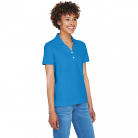 Devon & Jones D100W Ladies Pima Pique Y-Collar Polo - French Blue