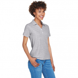 Devon & Jones D100W Ladies Pima Pique Y-Collar Polo - Grey Heather