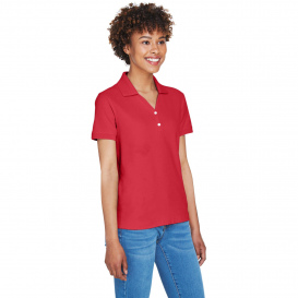 Devon & Jones D100W Ladies Pima Pique Y-Collar Polo - Red
