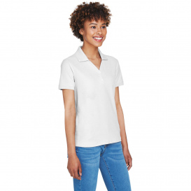 Devon & Jones D100W Ladies Pima Pique Y-Collar Polo - White