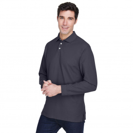 Devon & Jones D110 Men\'s Pima Pique Long Sleeve Polo - Navy