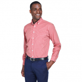 Devon & Jones D640 Men's Crown Woven Collection Gingham Check - Red