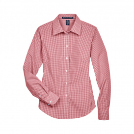 Devon & Jones D640W Ladies Crown Woven Collection Gingham Check - Red