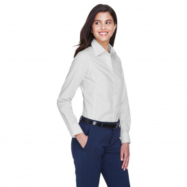 Devon & Jones D640W Ladies Crown Woven Collection Gingham Check - Silver