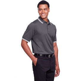 Devon & Jones DG20C Men\'s CrownLux Performance Plaited Tipped Polo - Graphite/White