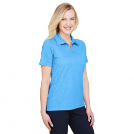 Devon & Jones DG22W CrownLux Performance Ladies Address Melange Polo - Ocean Blue Heather